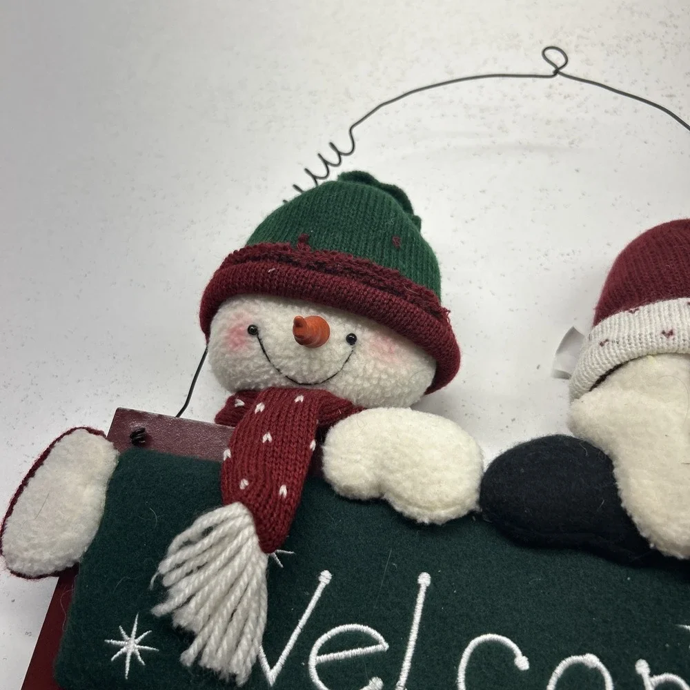 Prima Creations Santa Snowman Plush Christmas Welcome Hanging‎ Decor